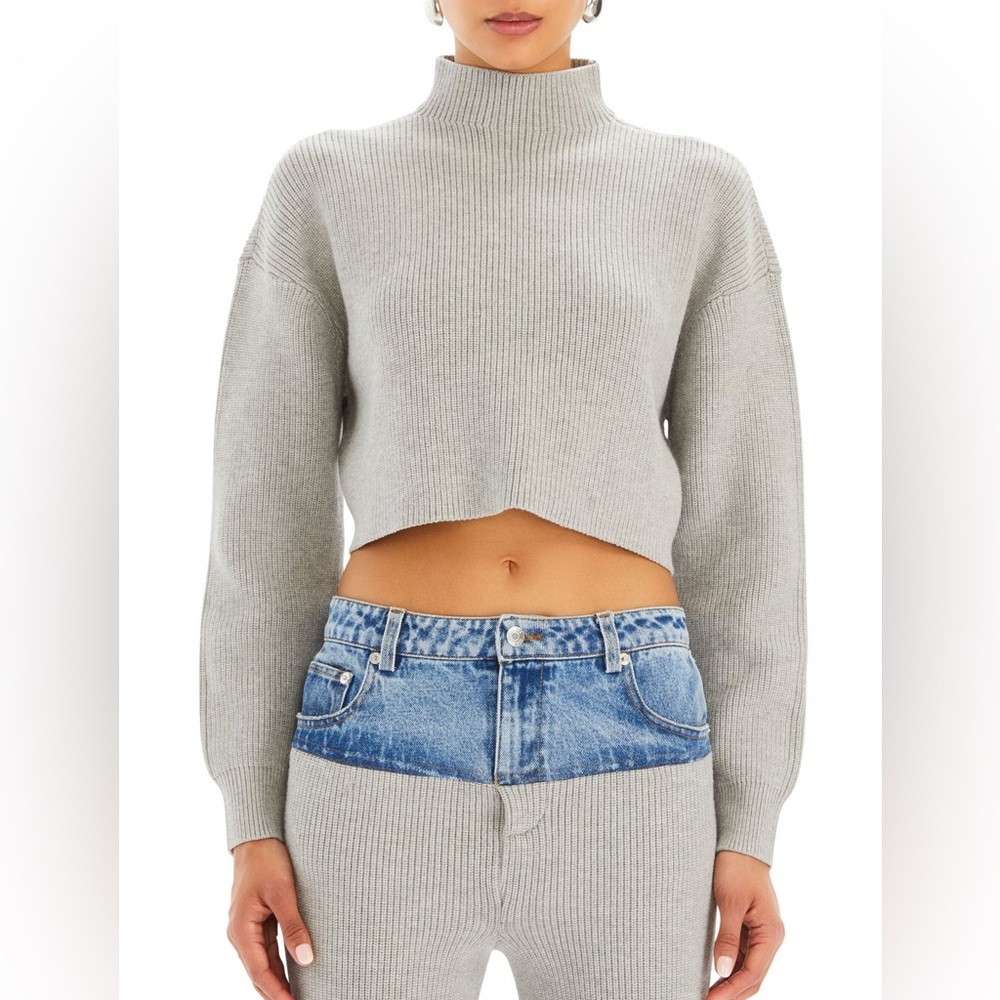 SER.O.YA Gray Ribbed Sweater